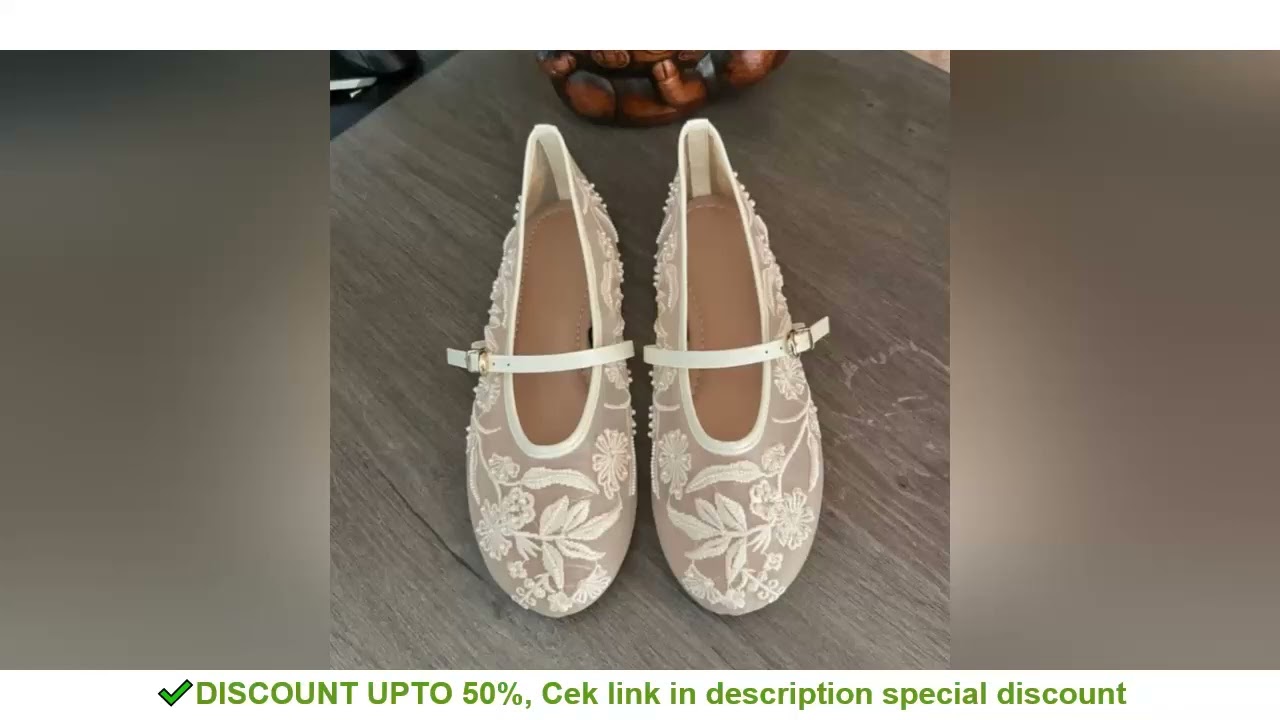Floral Embroider Mesh Mary Janes Shoes Lady Luxury Designer Footwear Comfortable Summer Light Daily
