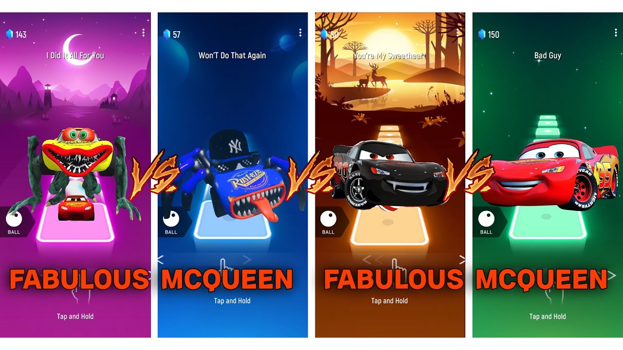 Eater Frog 🆚 Rapper Eater 🆚 Evil McQueen 🆚 Lightning McQueen in Tiles ...