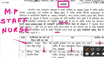 MP STAFF NURSE - JOINING / नियुक्ति आदेश जारी - 15 दिन में JOIN करे - LIST में अपना नाम देखे