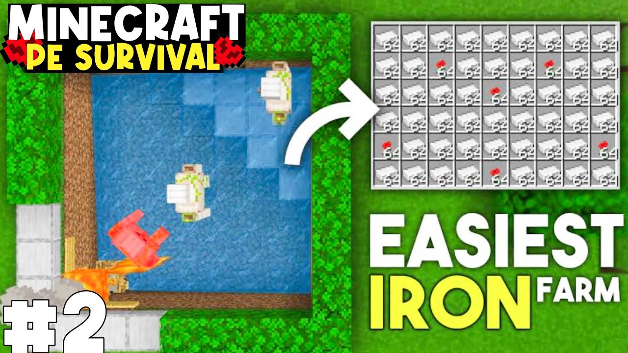 I Build A IRON FARM In Minecraft PE Survival Series🔥 [Part-#2] - YouTube