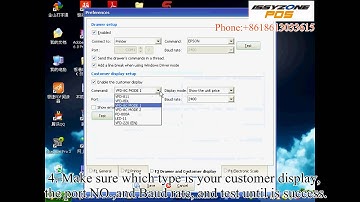 ISSYZONEPOS Software:2 Customer display setting