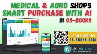 Smart Purchase Billing with AI | OSBooks Demo for Medical & Agro Stores screenshot 2