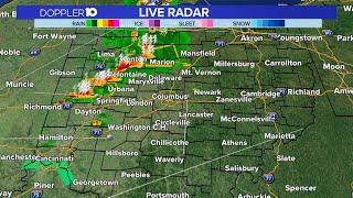 Doppler 10 radar shows strong storms moving through central Ohio