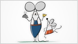 How to draw a Funny mouse, symbol of 2020 year step by step
