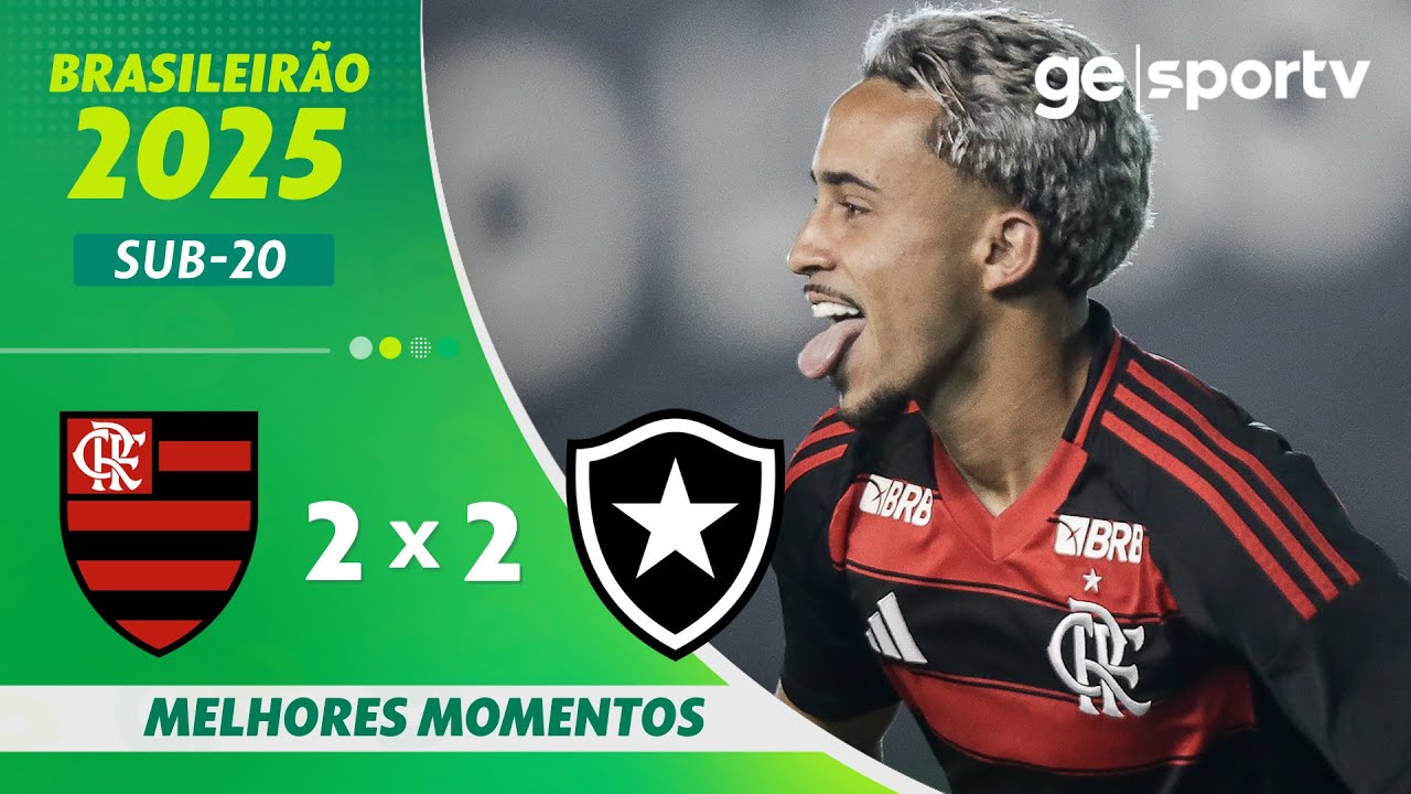 FLAMENGO 2 X 2 BOTAFOGO | MELHORES MOMENTOS | BRASILEIRÃO SUB-20 2025 | ge.globo