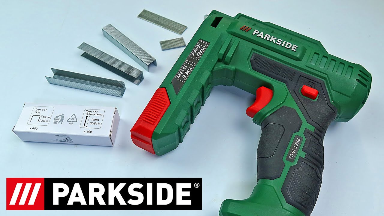 Parkside Electric Stapler & Nailer PHET 15 C2 Unboxing & Testing from LIDL  - YouTube