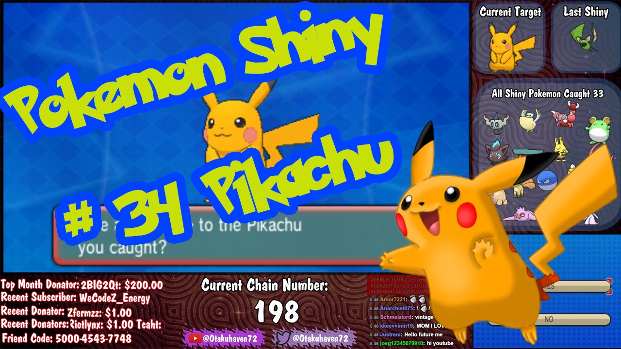 Live Shiny Pikachu Dexnav 198 Pokemon Omega Ruby Alpha Sapphire