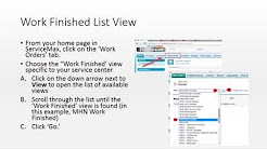 'Work Finished' Work Order Processing Training