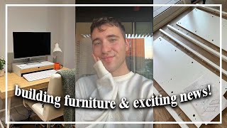 LONDON MOVING VLOG ep.2 ☆ Building IKEA furniture, my new office space &amp; some exciting news!