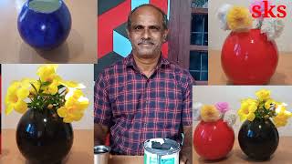 Flower Vase Making with baloon & White cement |🎈Balloon Craft