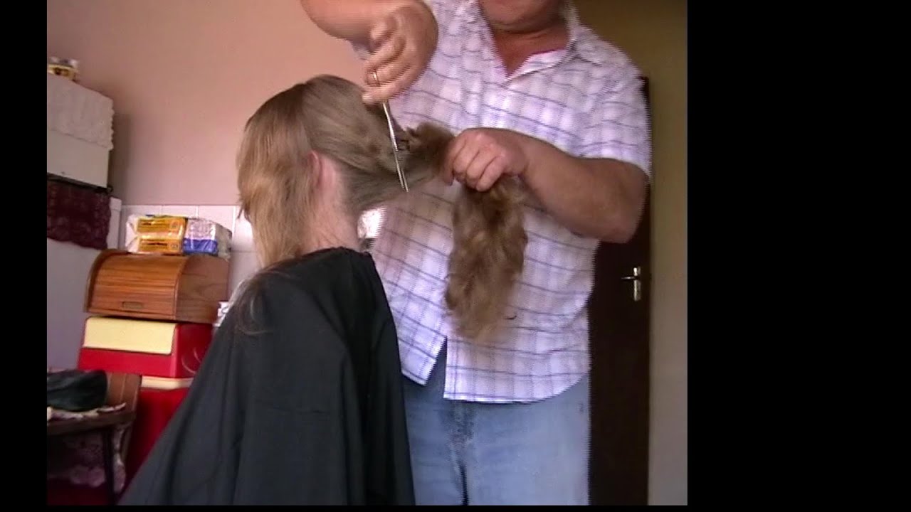 2 cute sisters long hair cut short  