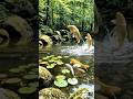 जंगल के पानी में तैरती रंग-बिरंगी मछलियां 🐟🌿#animals#fishing #ai #shorts#fishingvideo#fish #wildlife