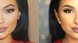 Kylie Jenner Inspired Makeup | Grey Lips & Gold Eyes | Makeup By Leyla