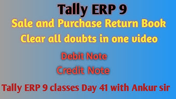 sale and purchase returns book in tally ERP 9