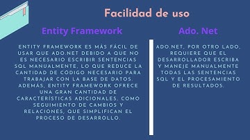 Diferencias Entity Framework y Ado. Net