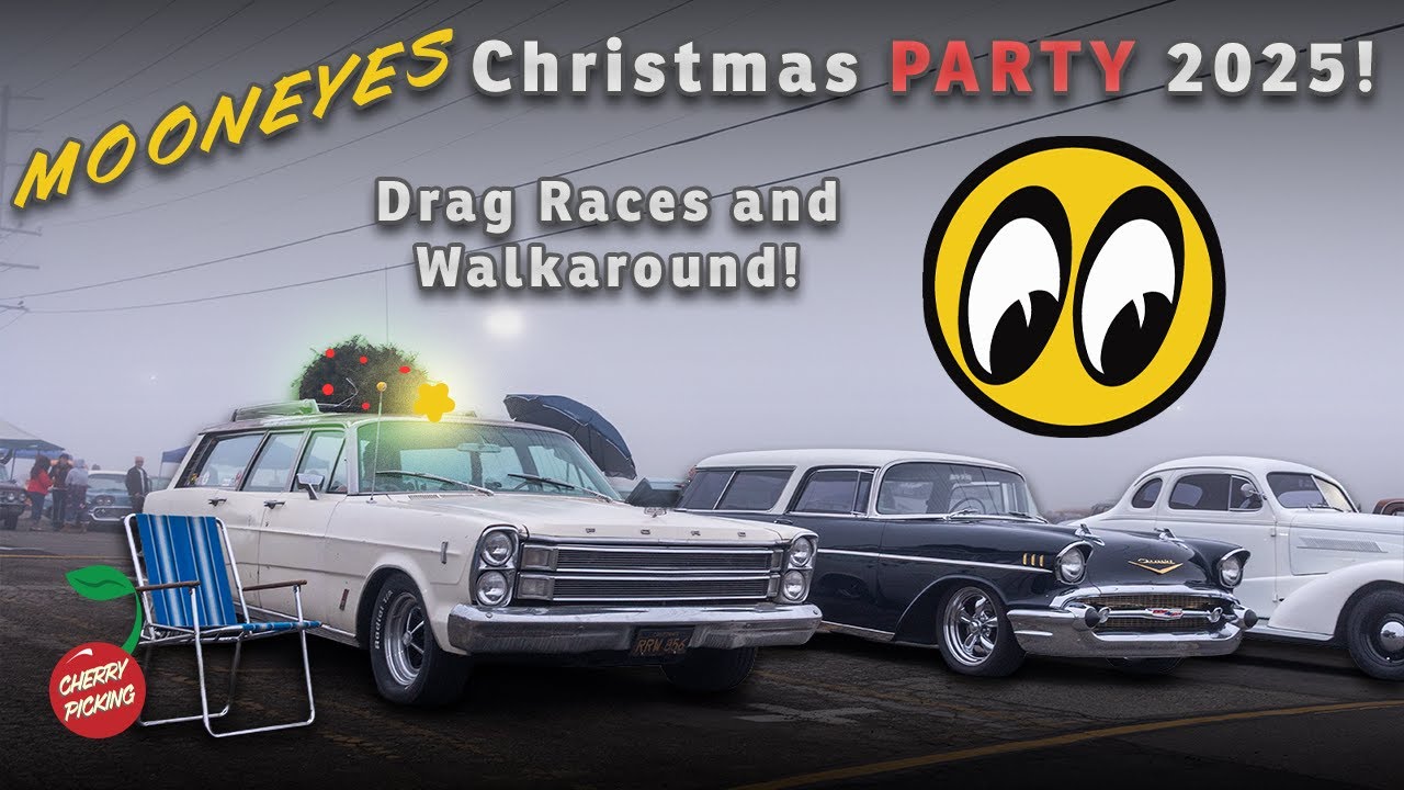 Рождественская вечеринка Mooneyes! - Гонки на драгстерах и прогулка по окрестностям в 2025 году!
