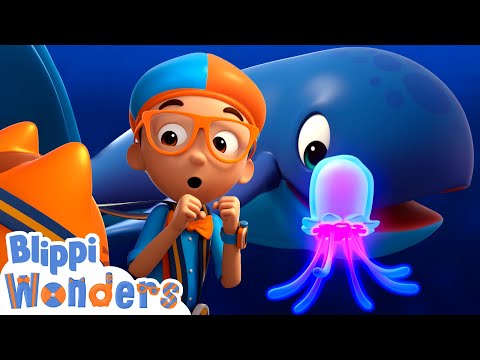 Blippi Wonders - Ocean Sea Creatures! | Blippi Animated Series | Cartoons For Kids