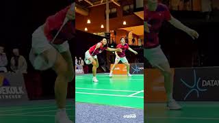 Alyssa Tirtosentono diving for a shuttle in the Dutch Nationals 2024 mixed doubles final #shorts