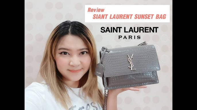 UNBOXING YSL SUNSET CHAIN WALLET IN CROCODILE EMBOSSED SHINY LEATHER 