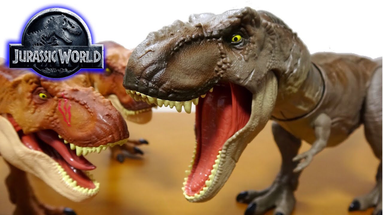 ジュラシックワールド 恐竜のおもちゃ 噛みつきアクションができるt Rex ツイストアタックtレックス Youtube