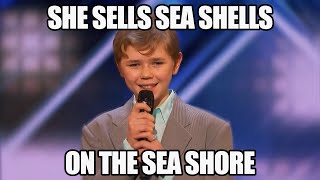 Kid raps She Sells Sea Shells on America's Got Talent