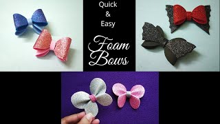 Quick & Easy Bows Using Crafting Foam How To Making Hair Bow Using Foam Sheet Diy