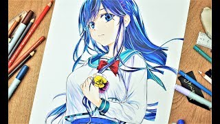 Drawing Anime Girl - Sanshokuin(三色院菫子)ORESUKI