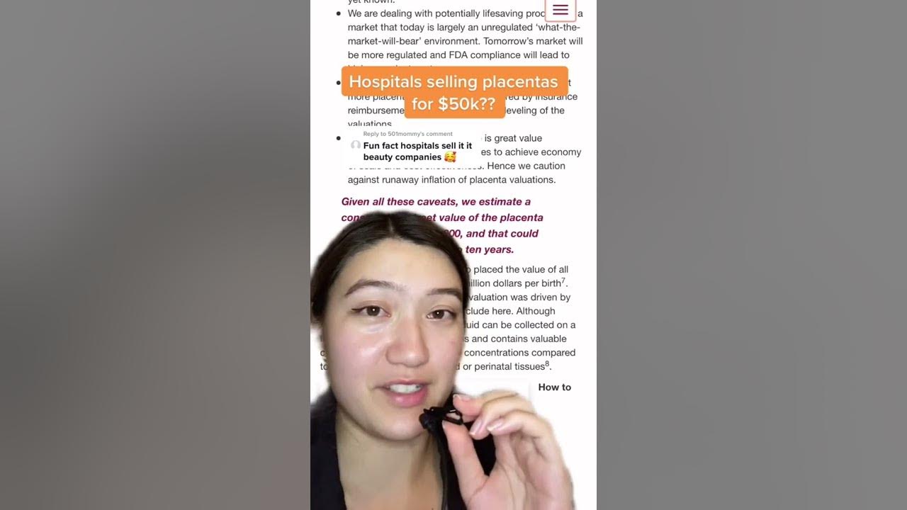 Can hospitals sell placenta. YouTube