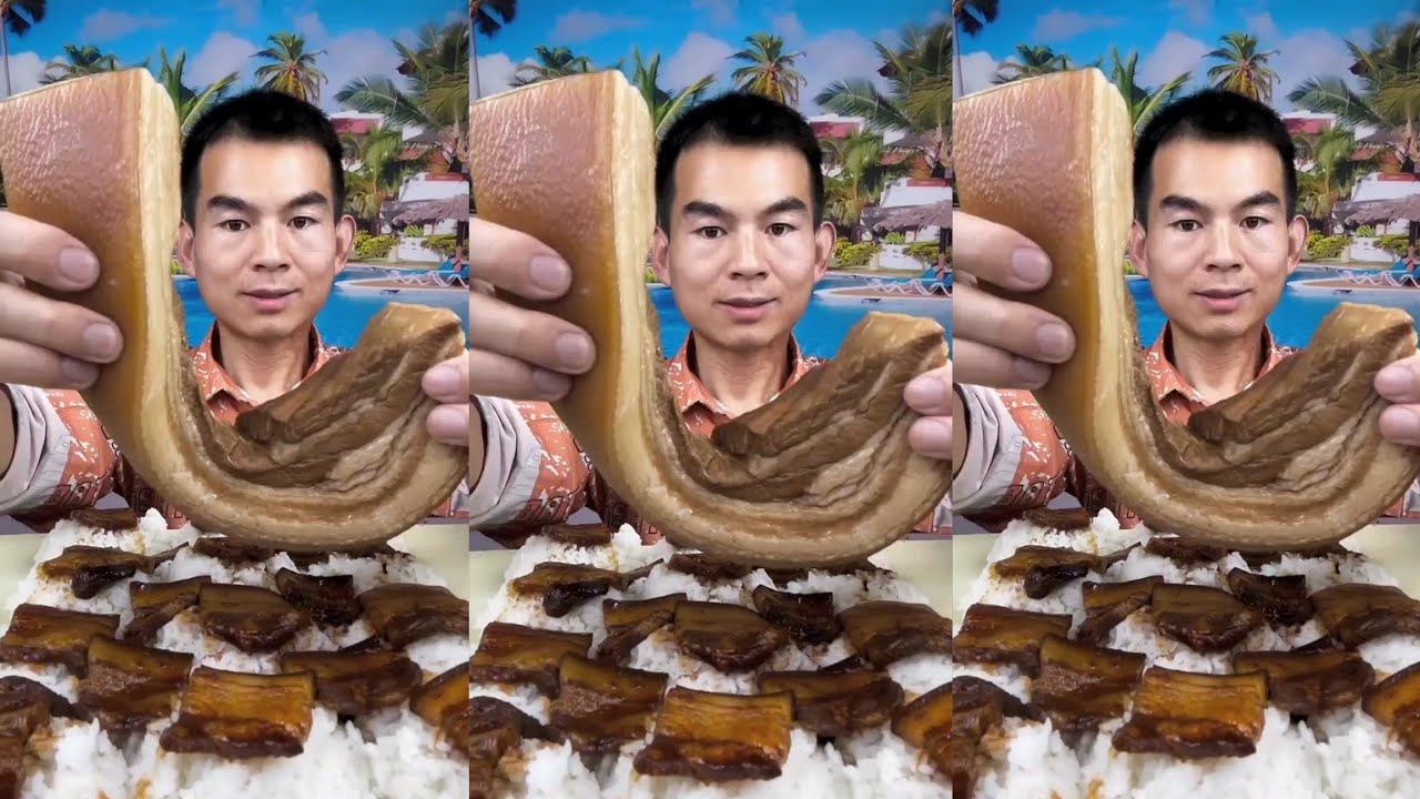 Yummy #122: Eat roll belly braised pork belly 😋😋 #mukbang #food #porkbelly #yummyfood 