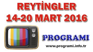 En Çok İzlenen Programlar - 14-20 Mart 2016 Reyting Sonuçları