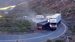 sorprendente Camión pierde el control y no consigue frenar