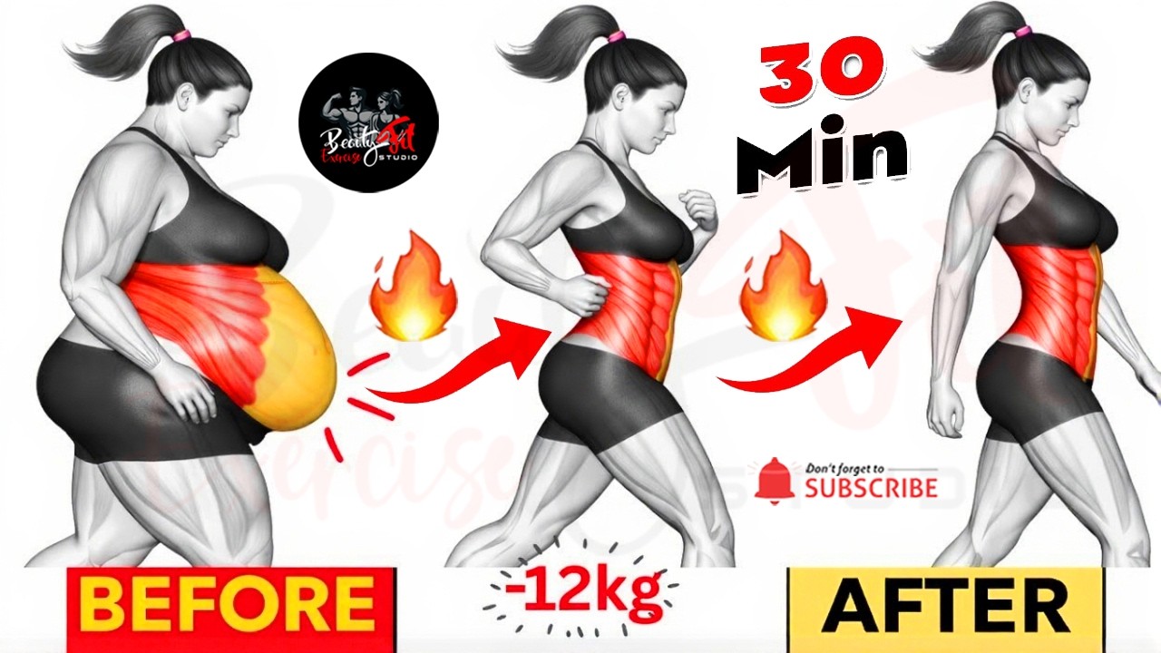 30 Min Standing Routine for Flat Tummy & Slim Waist🔥Exercise To Lose BELLY FAT & WEIGHT Fast