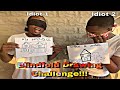 HOW TO DRAW BLINDFOLDED. 2 Idiots Blindfold Drawing Challenge || Nigerian YouTuber