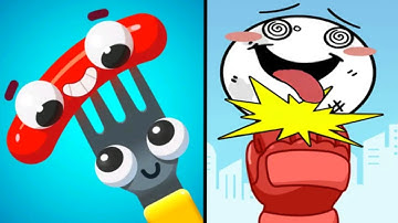 FORK N SAUSAGE vs FURY PUNCH, Satisfying All Levels SpeedRun Gameplay Android iOS ,Part#259.