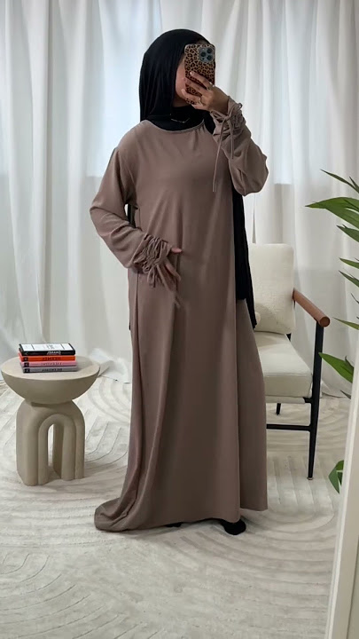 Riyah Modesty: Ruched Sleeve Abaya Dress #fok #Ramadan