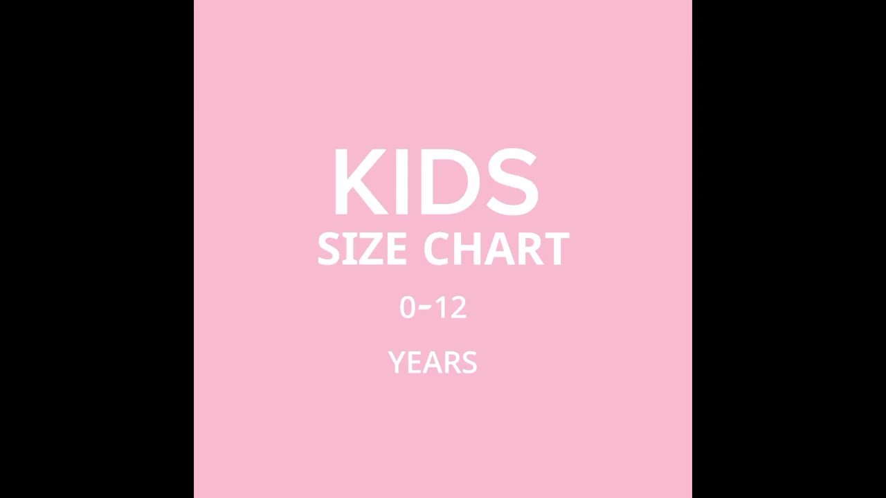 size chart for kids / Newborn to 12 years// 2023