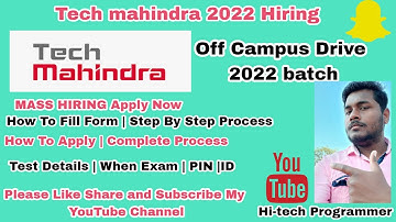 Tech Mahindra Off Campus Hiring 2022| Step by Step Registration Process|#techmahindra work from home