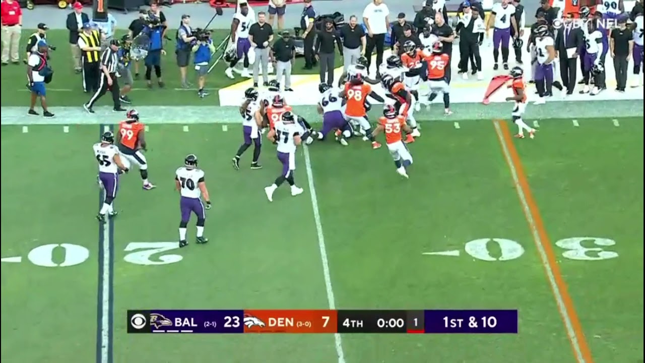 Ravens run on the last play of the game to extend 100 yd rushing streak