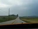 Speeding in the orange Mustang