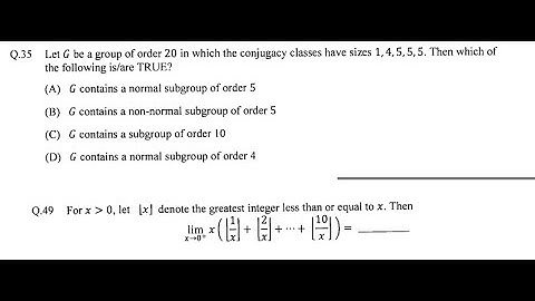 IIT JAM Mathematics 2017 ( Question Number 35, 49 )