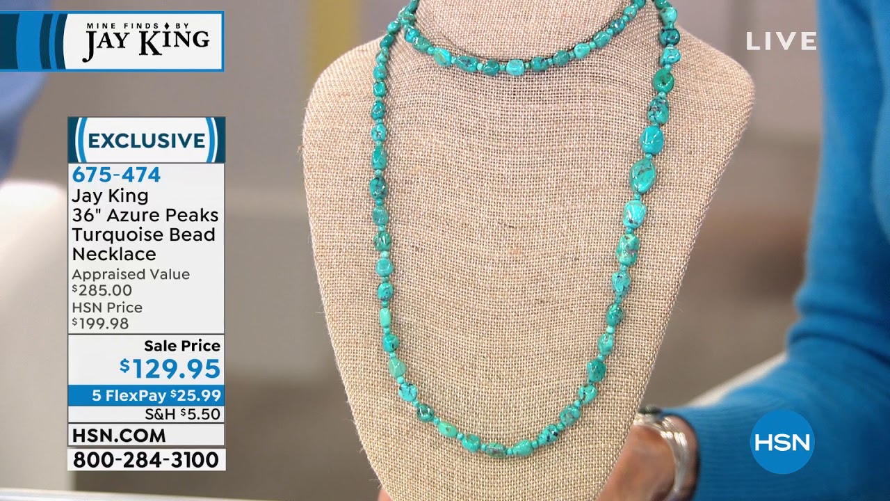 Jay King Sterling Silver 36" Azure Peaks Turquoise Bead ... - YouTube