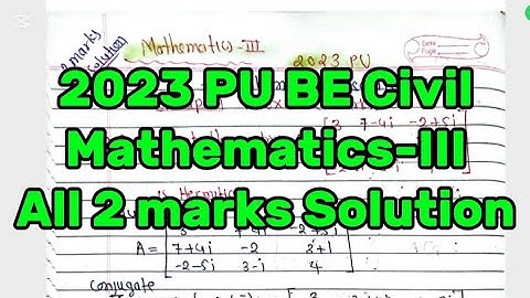 2023PU 2 marks all solutions Mathematics-III BE Civil 3rd Sem. Purbanchal University|2 marks VVImp.