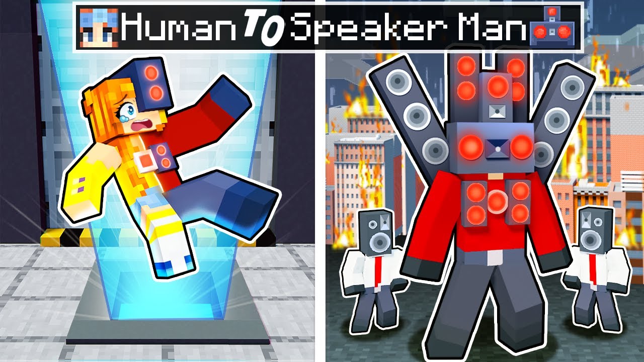 From Human to SPEAKER MAN in Minecraft!