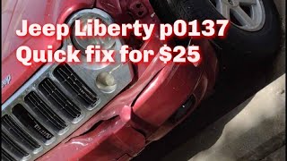 Jeep Liberty P0137 - quick fix for downstream oxygen sensor replacement at $25