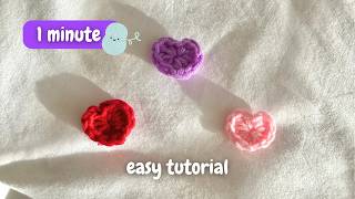 How to crochet a mini heart|Beginners crochet,Easy tutorial