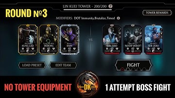 New Lin Kuei Tower 1 Attempt Battle 200 Boss Fight & Reward 🎮 Mortal Kombat Mobile | MK Mobile | MKM