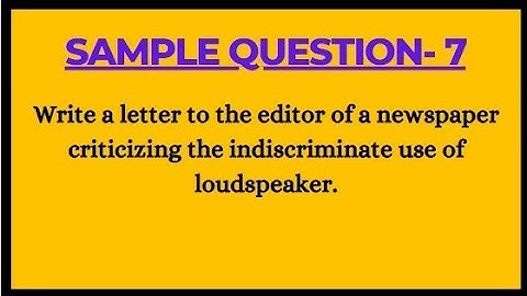 Letter to the editor of a newspaper criticizing the indiscriminate use of loudspeakers.