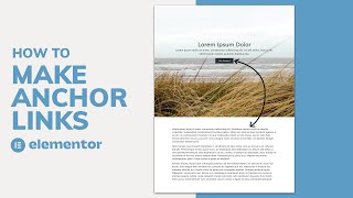 How To Create An Anchor Link In Elementor