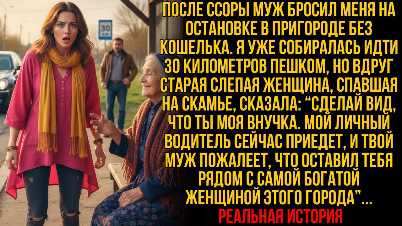 Меня МУЖ ОСТАВИЛ ОДНУ на остановке — и вдруг слепая женщина прошептала: «ПРИТВОРИСЬ МОЕЙ ВНУЧКОЙ»...