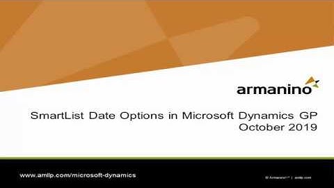 2019 SmartList Date Options